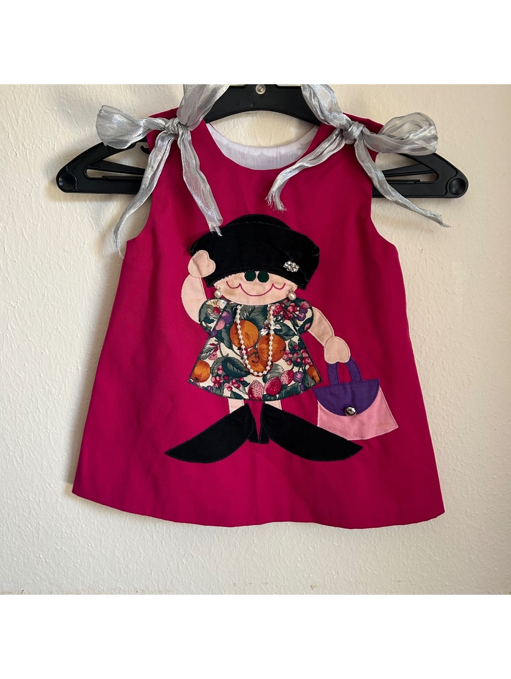 Vintage Chocolate Soup Toddler Girl Dress 2T Pink Sleeveless Applique